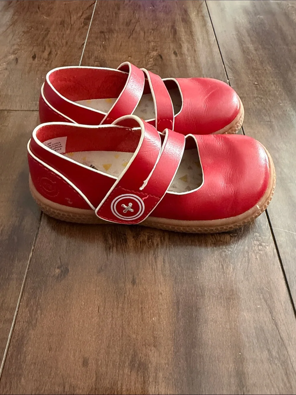 Livie & Luca Red Mary Jane Double-Strap Kids Shoes